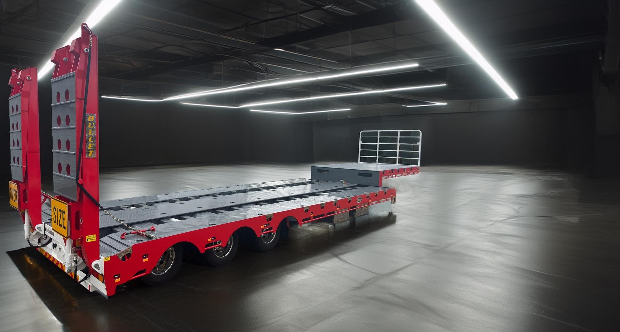 Tri Axle white drop deck widener trailer