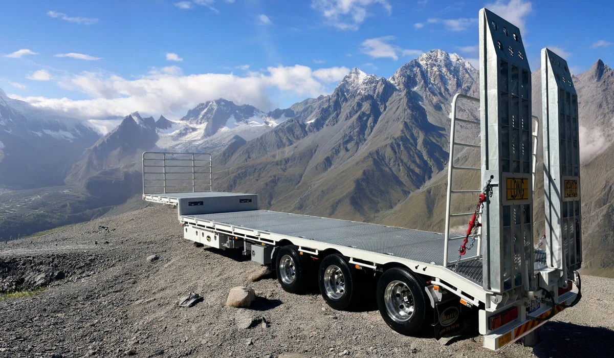 a sliver drop deck trailer